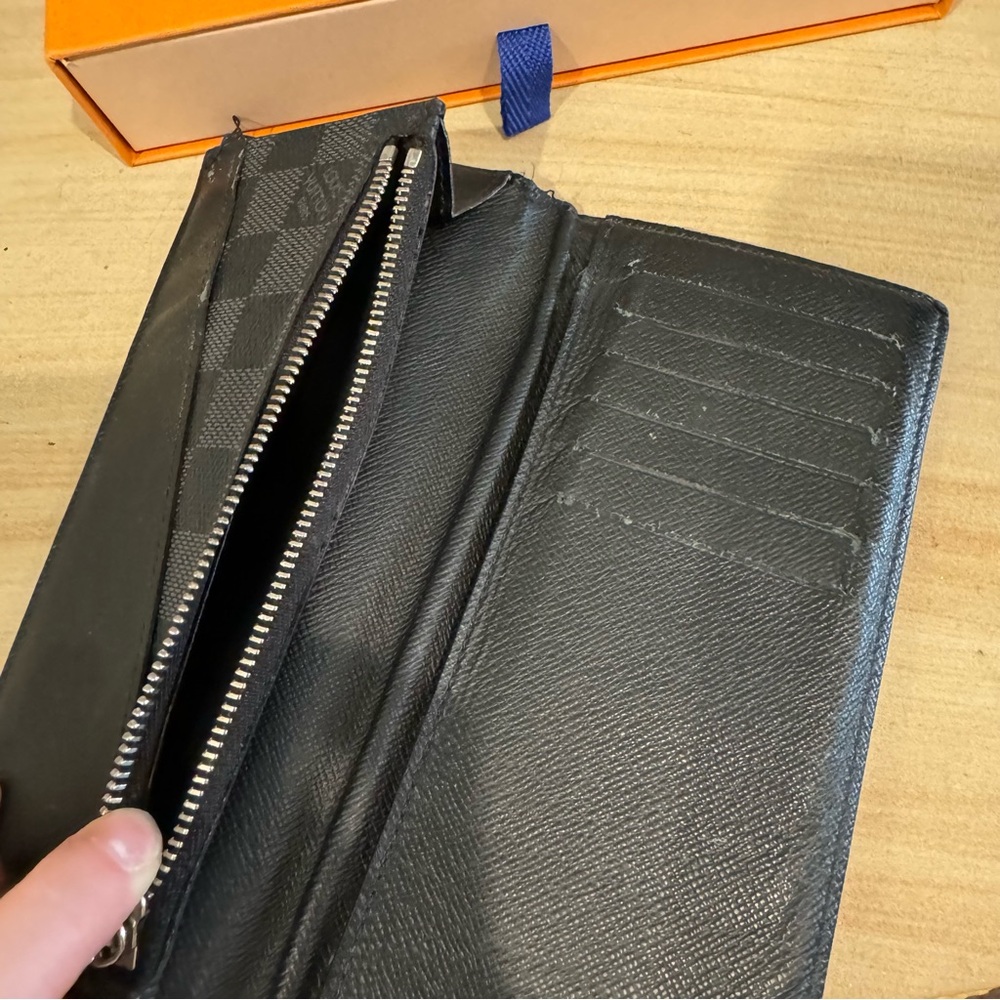 Rare LOUIS VUITTON Black & Gray Graphite Brazza Wallet - Picture 7 of 9